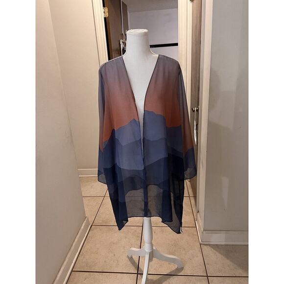 colleen lopez sunset mountain painting sharkbite hem topper size 1x - Picture 1 of 7